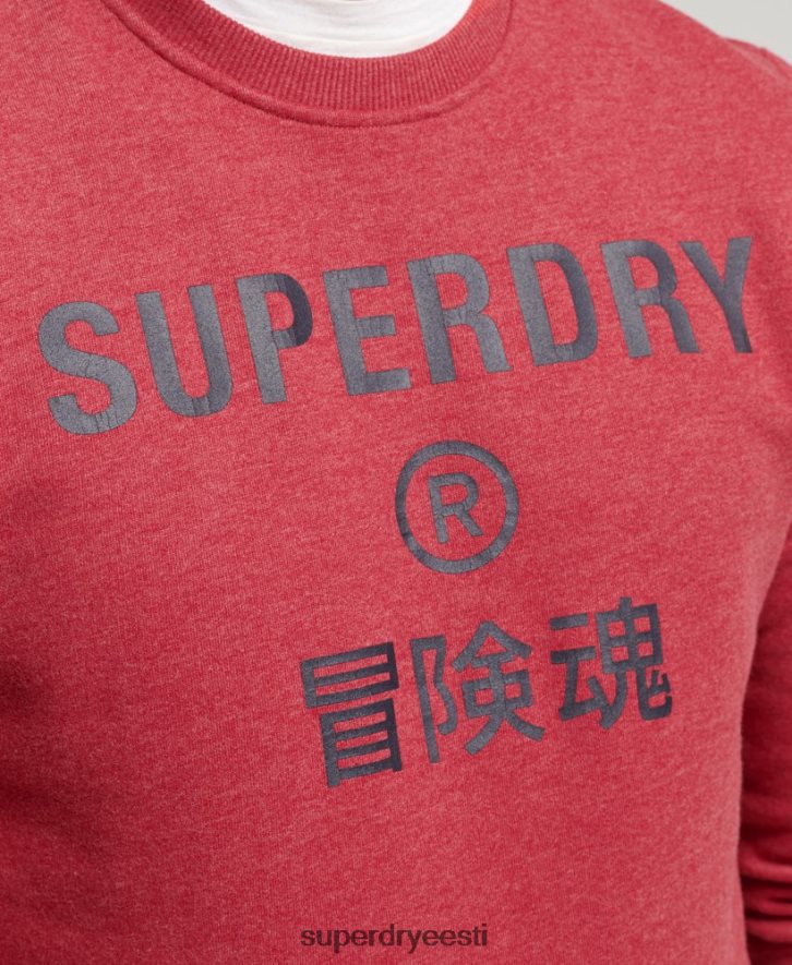 Superdry mehed ettevõtte logoga marl crew dressipluus B2LT45188 Riietus punane