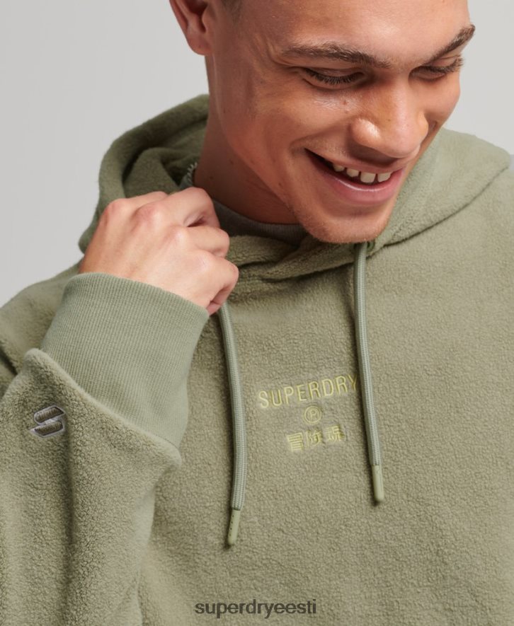 Superdry mehed graafilise logoga lahtine fliisist kapuuts B2LT45012 Riietus khaki