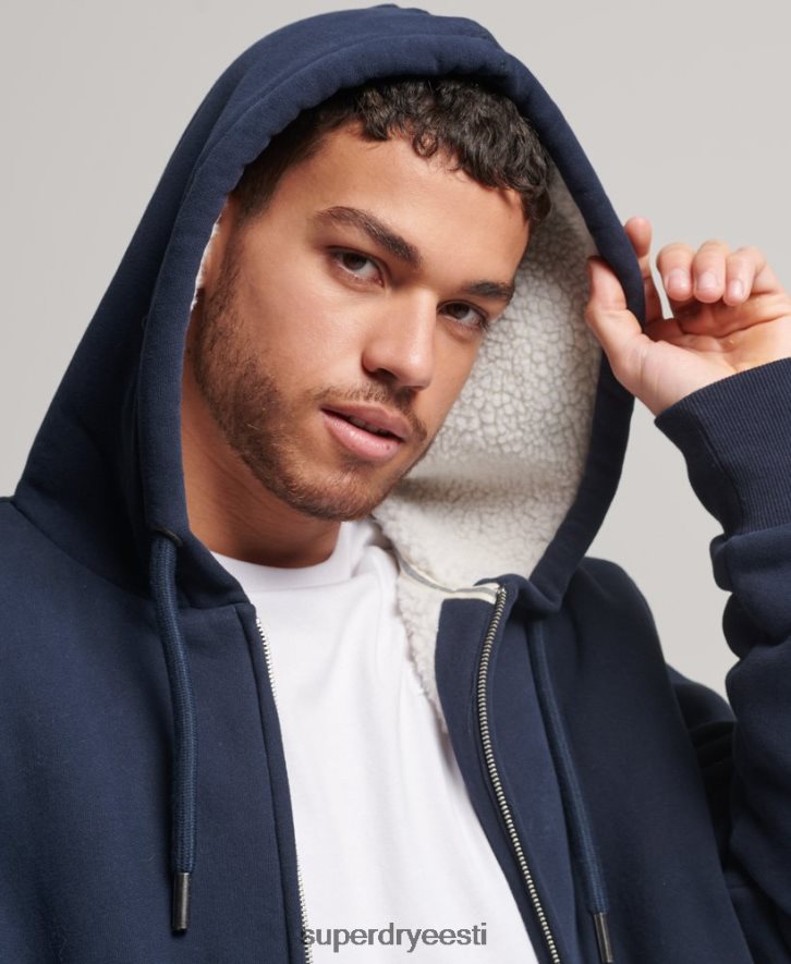 Superdry mehed hädavajalik borgi voodriga tõmblukuga kapuuts B2LT4797 Riietus merevägi