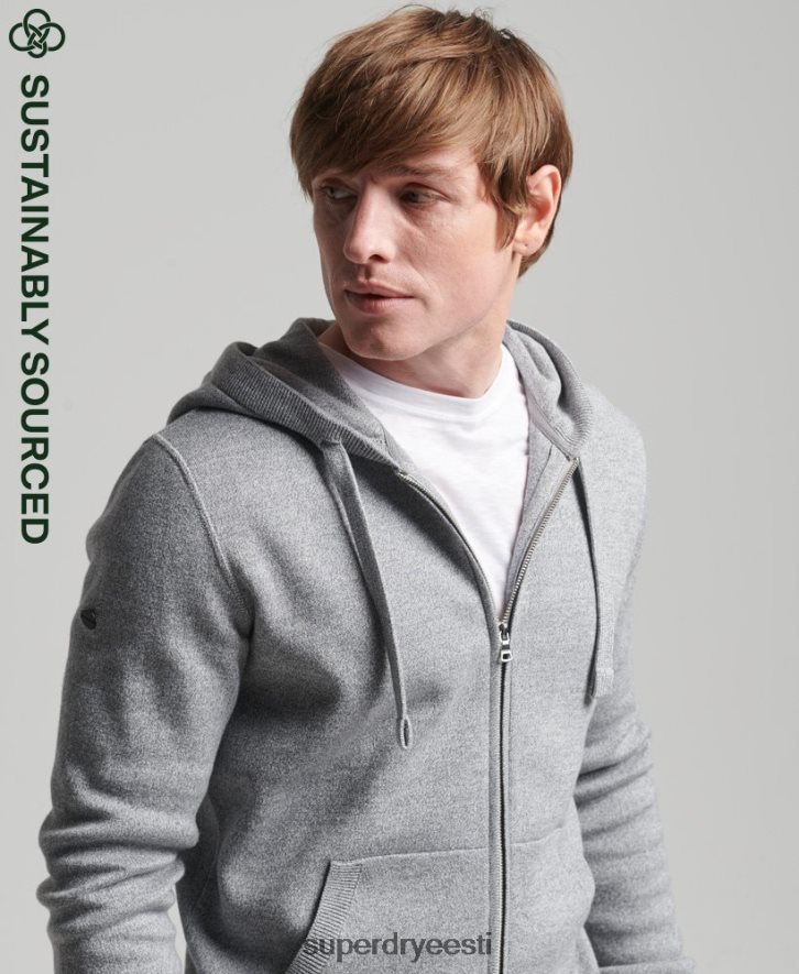 Superdry mehed hädavajalik orgaanilisest puuvillast lukuga kapuuts B2LT45257 Riietus hall
