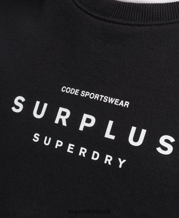 Superdry mehed ülejääk graafiline lahtine meeskonna dressipluus B2LT4819 Riietus must