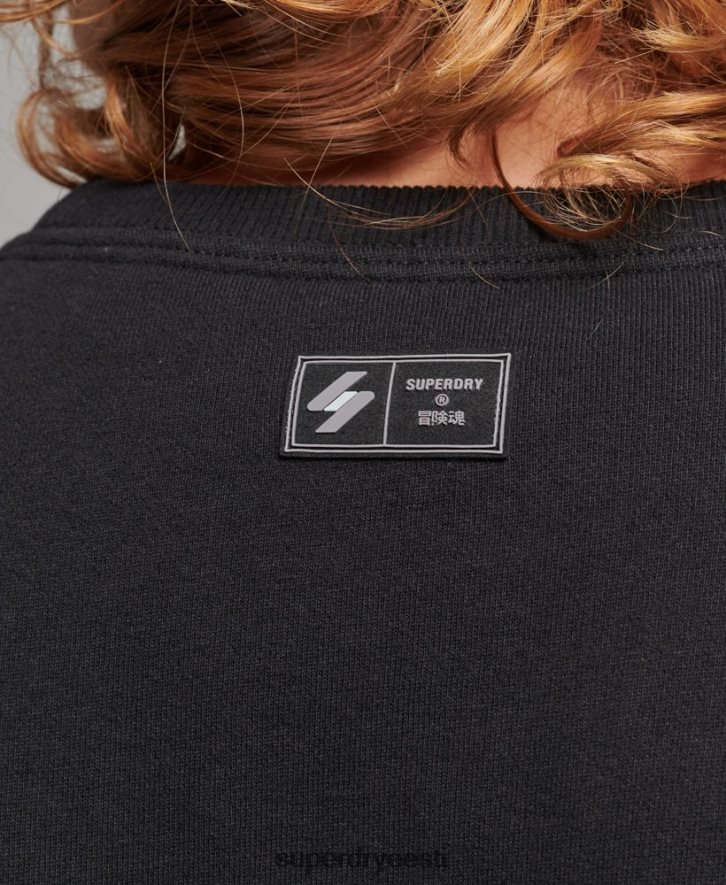 Superdry mehed ülejääk graafiline lahtine meeskonna dressipluus B2LT4819 Riietus must