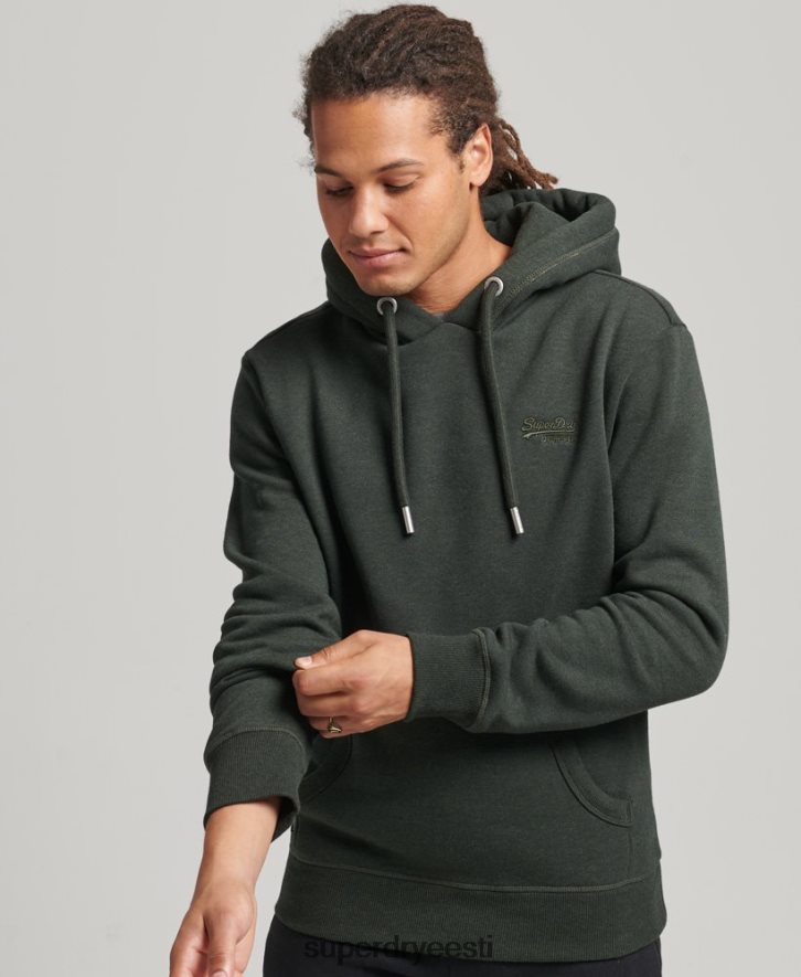 Superdry mehed orgaanilisest puuvillast essentsiaalne logoga kapuuts B2LT45081 Riietus roheline
