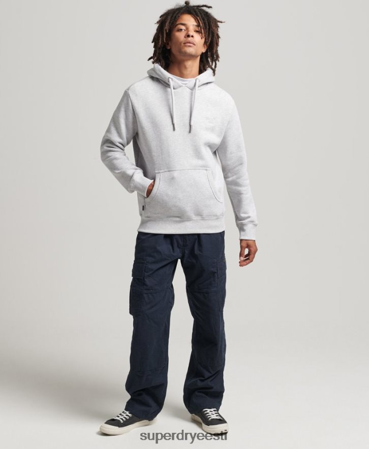 Superdry mehed orgaanilisest puuvillast essentsiaalne logoga kapuuts B2LT4616 Riietus helehall