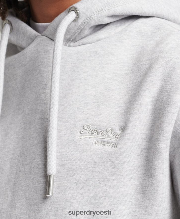 Superdry mehed orgaanilisest puuvillast essentsiaalne logoga kapuuts B2LT4616 Riietus helehall