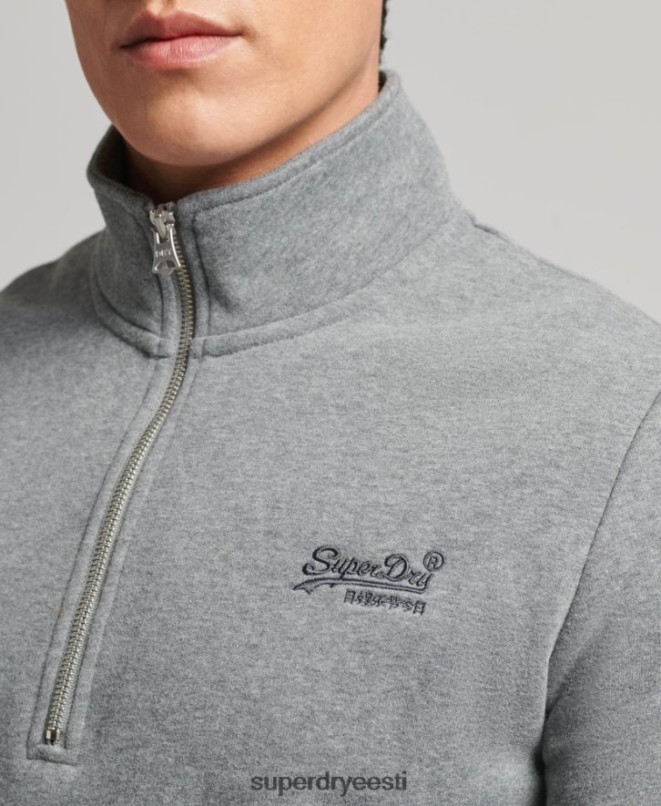 Superdry mehed orgaanilisest puuvillast essentsiaalse logoga poollukuga dressipluus B2LT45080 Riietus hall