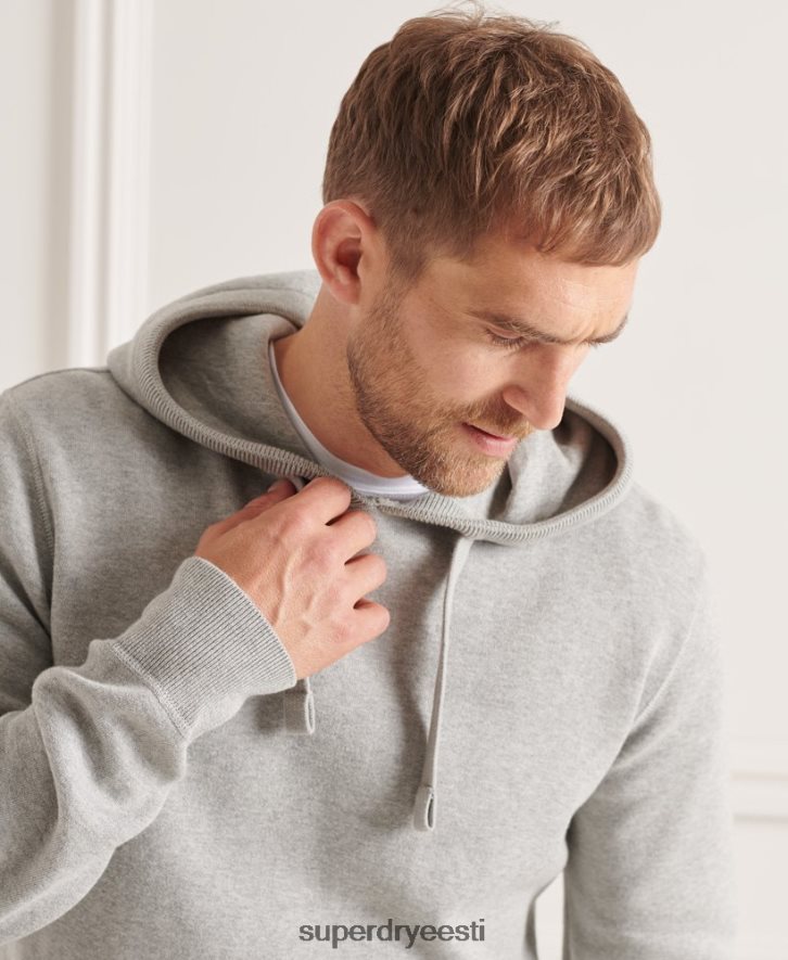 Superdry mehed orgaanilisest puuvillast hädavajalik kapuuts B2LT45207 Riietus helehall