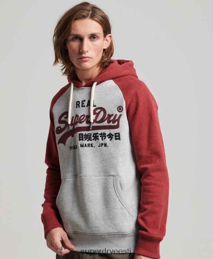 Superdry mehed orgaanilisest puuvillast vintage logo heritage raglaani kapuuts B2LT4486 Riietus helehall