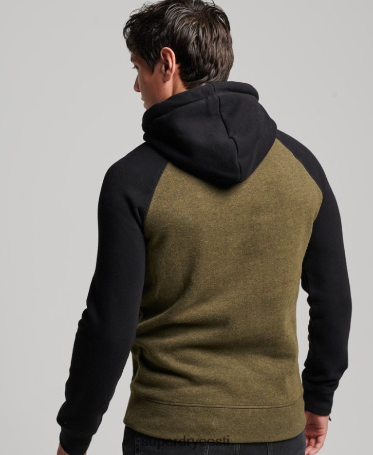 Superdry mehed orgaanilisest puuvillast vintage logo heritage raglaani kapuuts B2LT4509 Riietus must