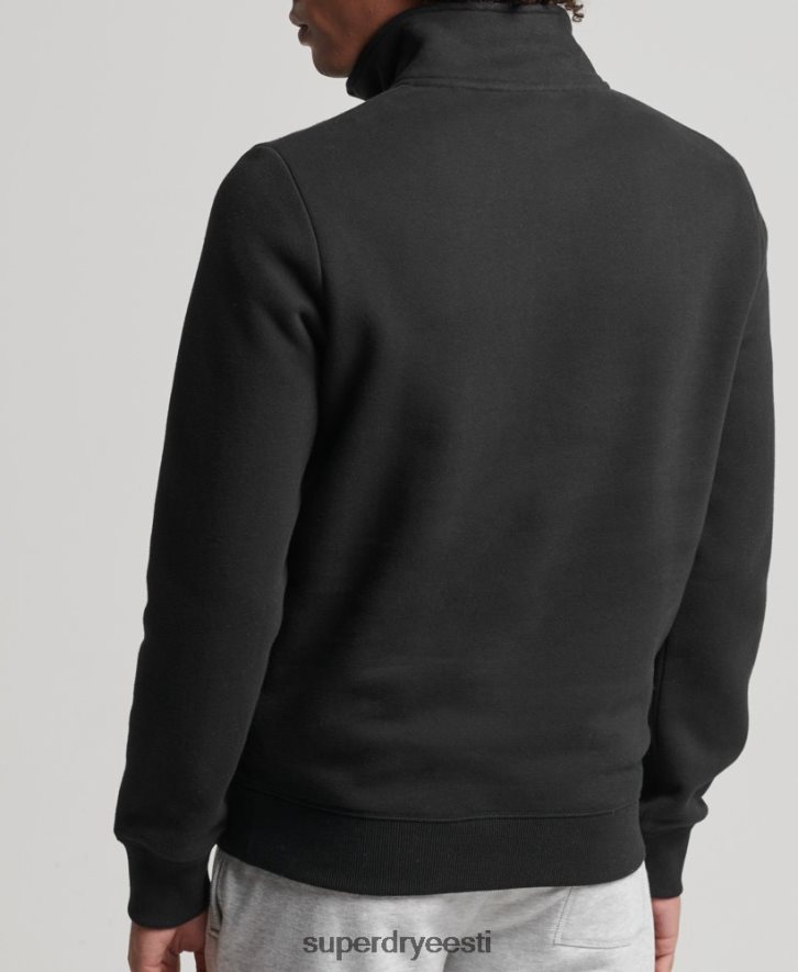 Superdry mehed orgaanilisest puuvillast vintage logoga henley dressipluus B2LT45047 Riietus must