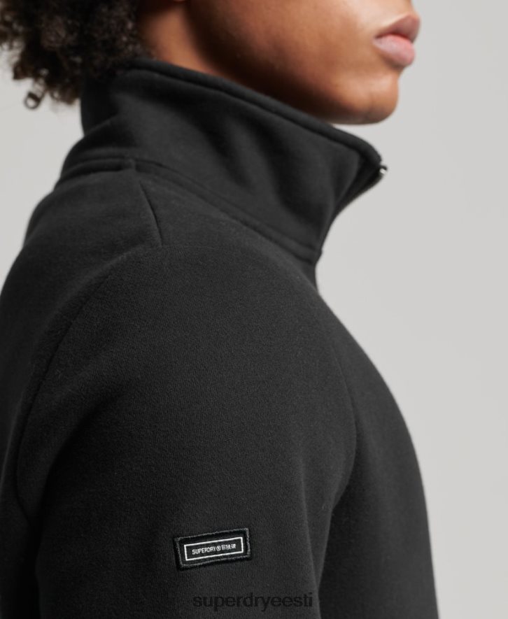 Superdry mehed orgaanilisest puuvillast vintage logoga henley dressipluus B2LT45047 Riietus must