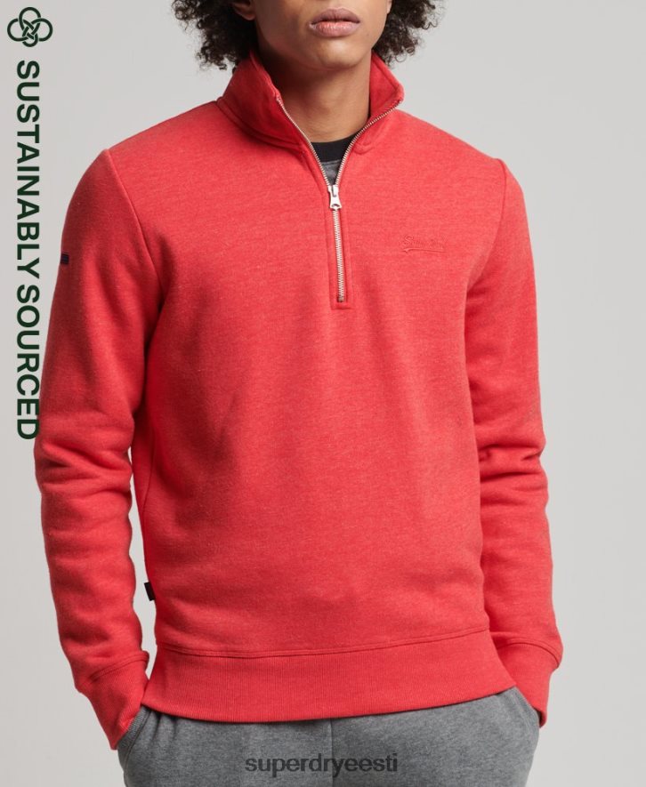 Superdry mehed orgaanilisest puuvillast vintage logoga henley dressipluus B2LT45071 Riietus punane