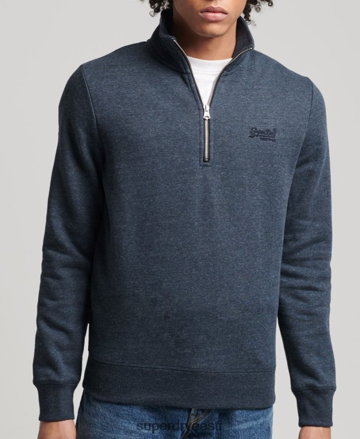 Superdry mehed orgaanilisest puuvillast vintage logoga henley dressipluus B2LT45086 Riietus merevägi