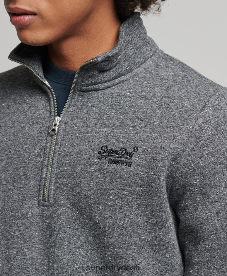 Superdry mehed orgaanilisest puuvillast vintage logoga henley dressipluus B2LT45105 Riietus tumehall