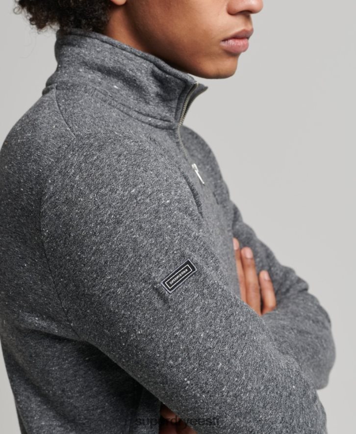 Superdry mehed orgaanilisest puuvillast vintage logoga henley dressipluus B2LT45105 Riietus tumehall