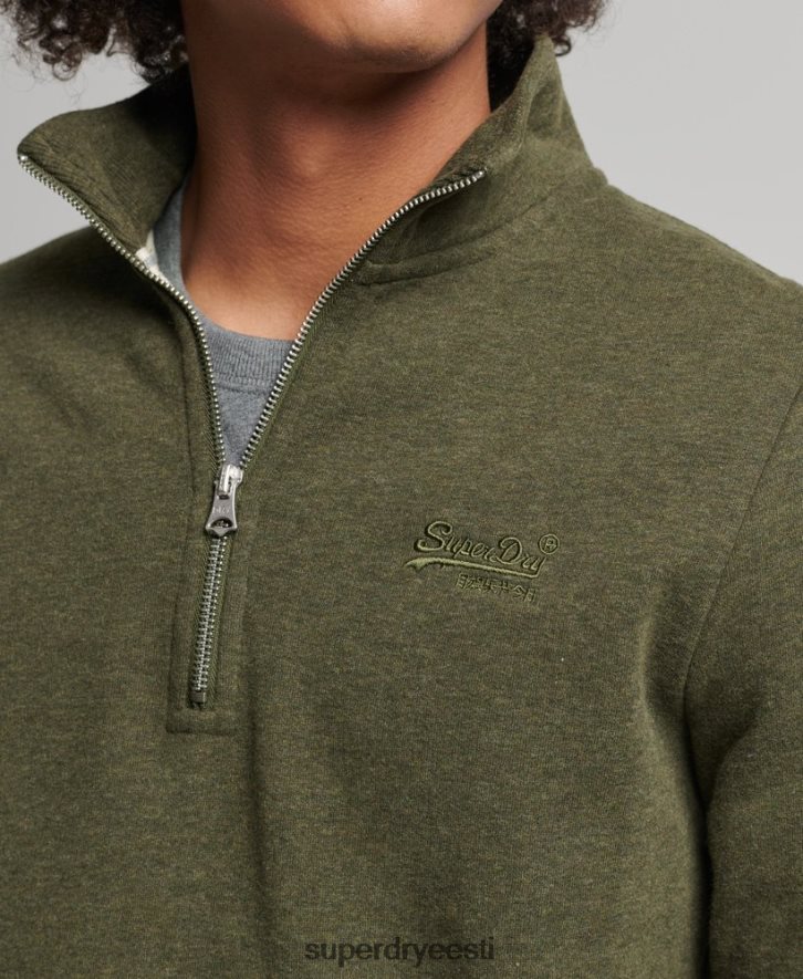 Superdry mehed orgaanilisest puuvillast vintage logoga henley dressipluus B2LT45122 Riietus khaki