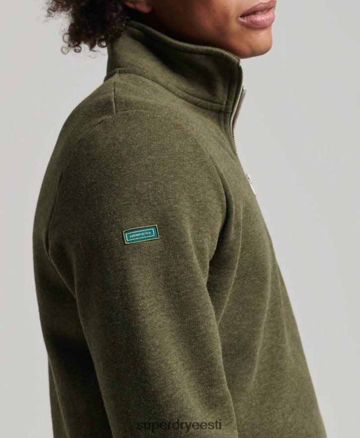 Superdry mehed orgaanilisest puuvillast vintage logoga henley dressipluus B2LT45122 Riietus khaki