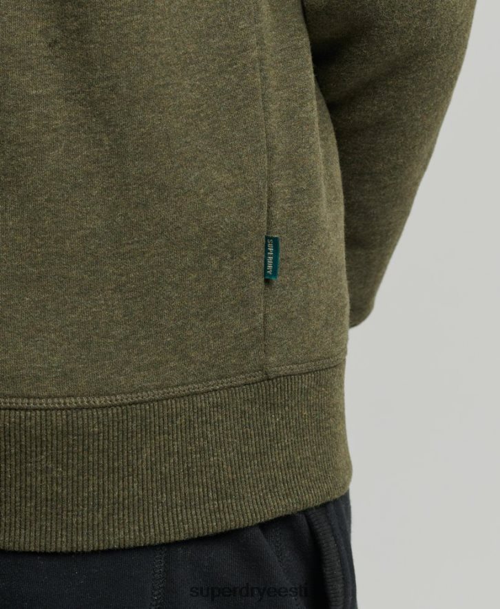 Superdry mehed orgaanilisest puuvillast vintage logoga henley dressipluus B2LT45122 Riietus khaki