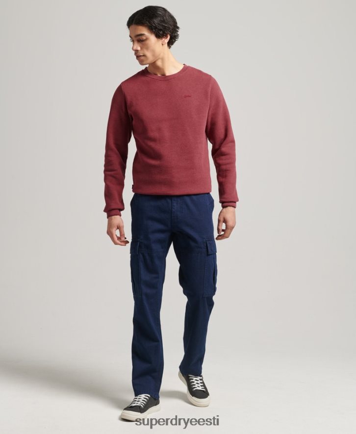 Superdry mehed orgaanilisest puuvillast vintage logoga meeskonna dressipluus B2LT4662 Riietus punane