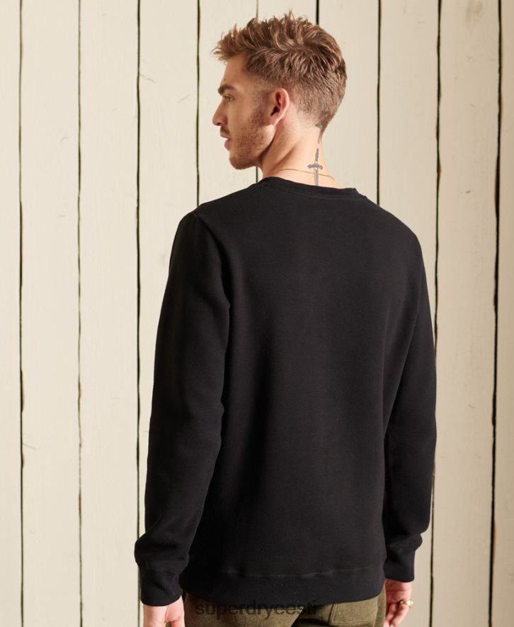 Superdry mehed orgaanilisest puuvillast vintage logoga meeskonna dressipluus B2LT4771 Riietus must