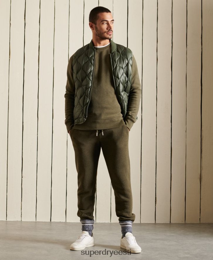 Superdry mehed orgaanilisest puuvillast vintage logoga meeskonna dressipluus B2LT4865 Riietus khaki