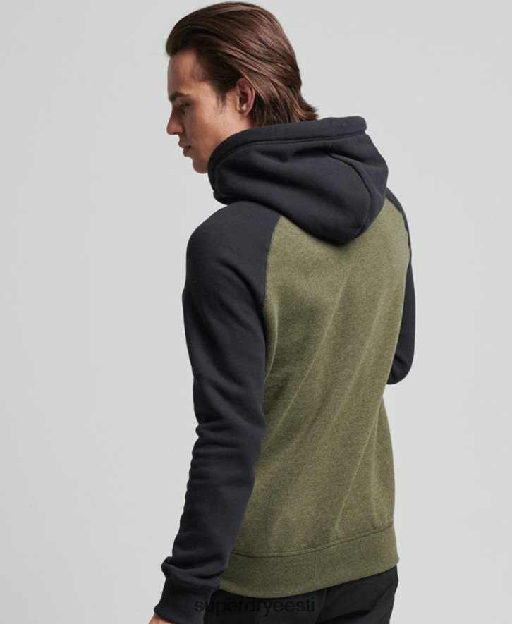 Superdry mehed orgaanilisest puuvillast vintage logoga pesapalli kapuuts B2LT4745 Riietus roheline