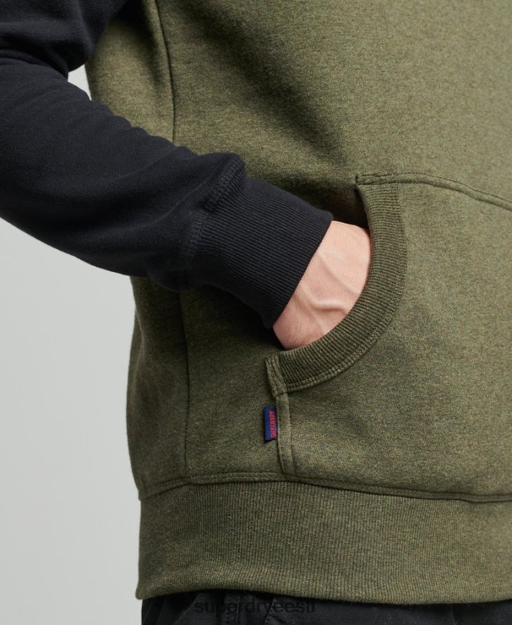 Superdry mehed orgaanilisest puuvillast vintage logoga pesapalli kapuuts B2LT4745 Riietus roheline