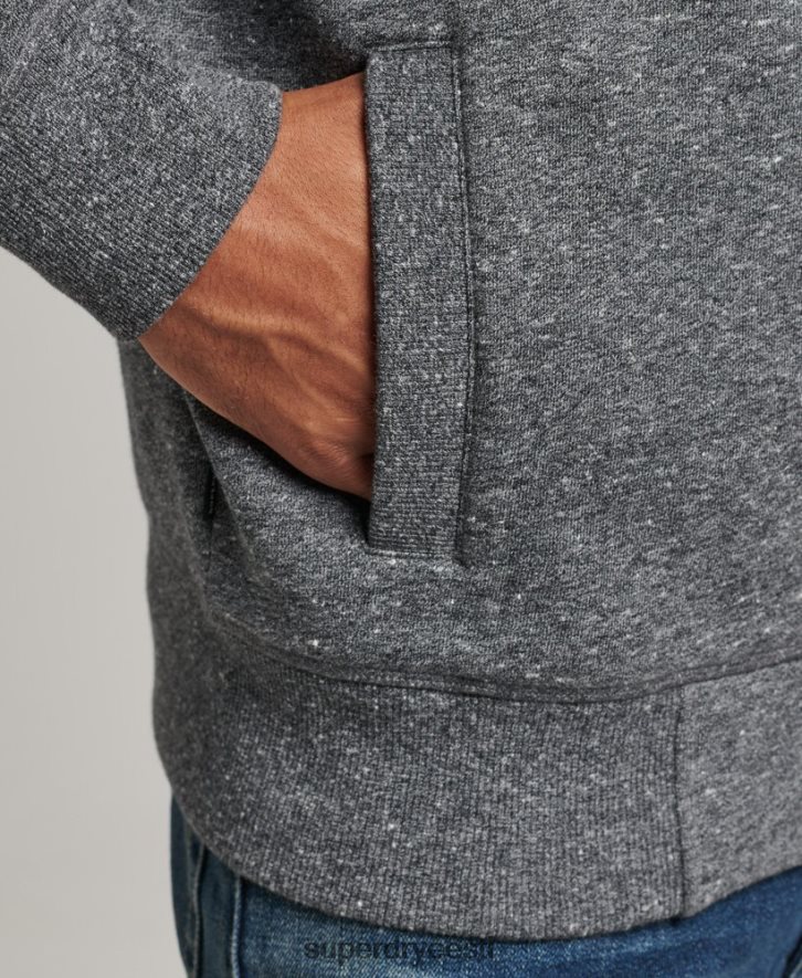 Superdry mehed orgaanilisest puuvillast vintage logoga tõmblukuga topp B2LT45010 Riietus tumehall