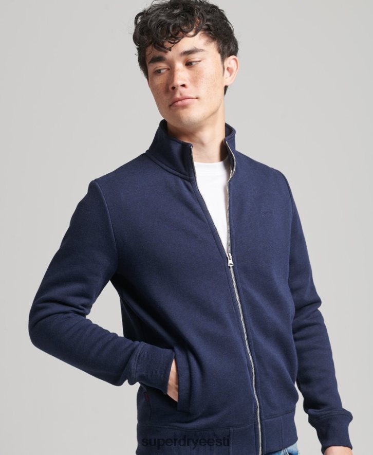 Superdry mehed orgaanilisest puuvillast vintage logoga tõmblukuga topp B2LT45083 Riietus merevägi