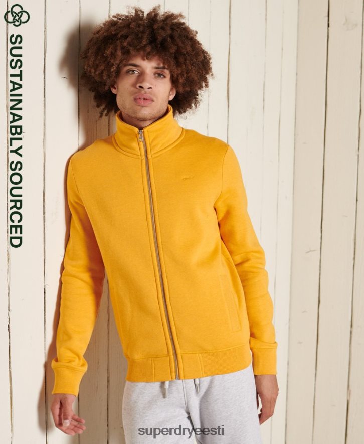 Superdry mehed orgaanilisest puuvillast vintage logoga tõmblukuga topp B2LT45095 Riietus kollane