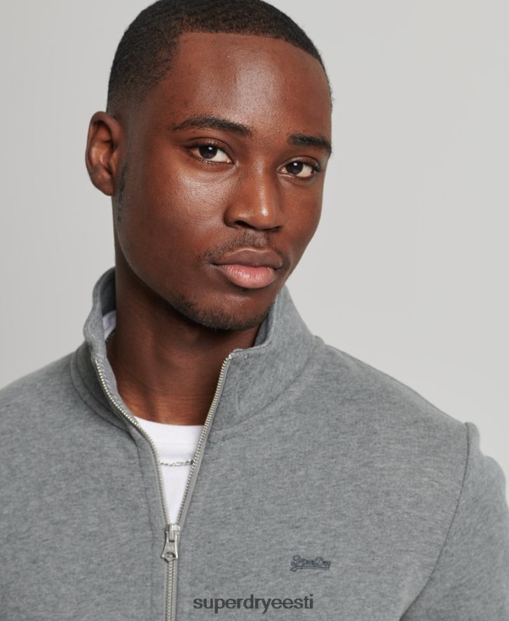 Superdry mehed orgaanilisest puuvillast vintage logoga tõmblukuga topp B2LT45175 Riietus hall