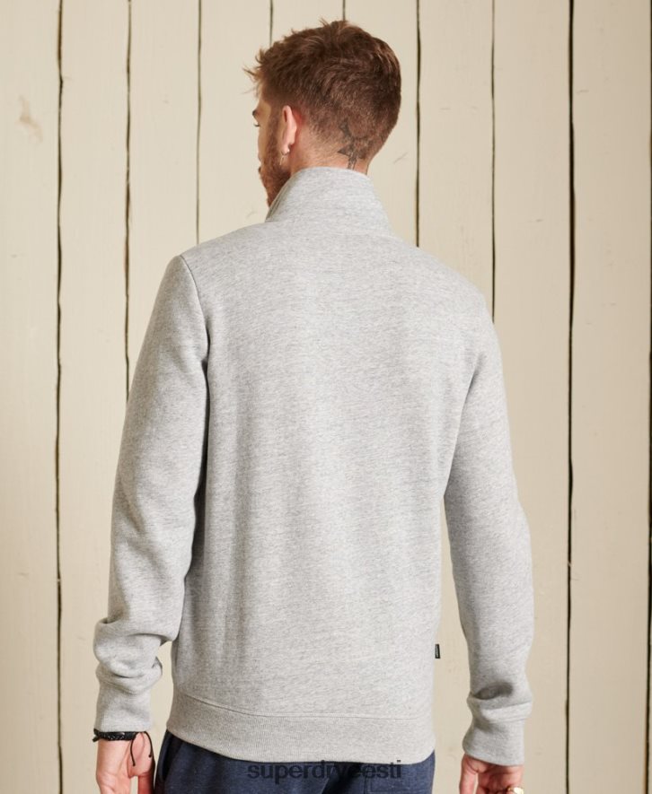 Superdry mehed orgaanilisest puuvillast vintage logoga tõmblukuga topp B2LT45201 Riietus hall