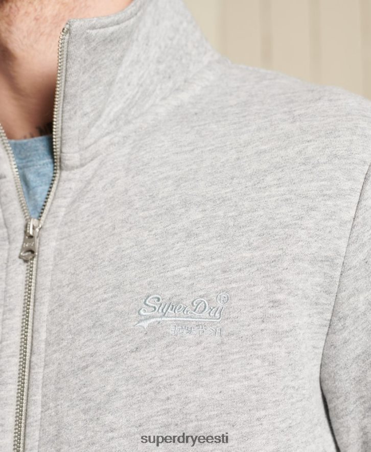 Superdry mehed orgaanilisest puuvillast vintage logoga tõmblukuga topp B2LT45201 Riietus hall