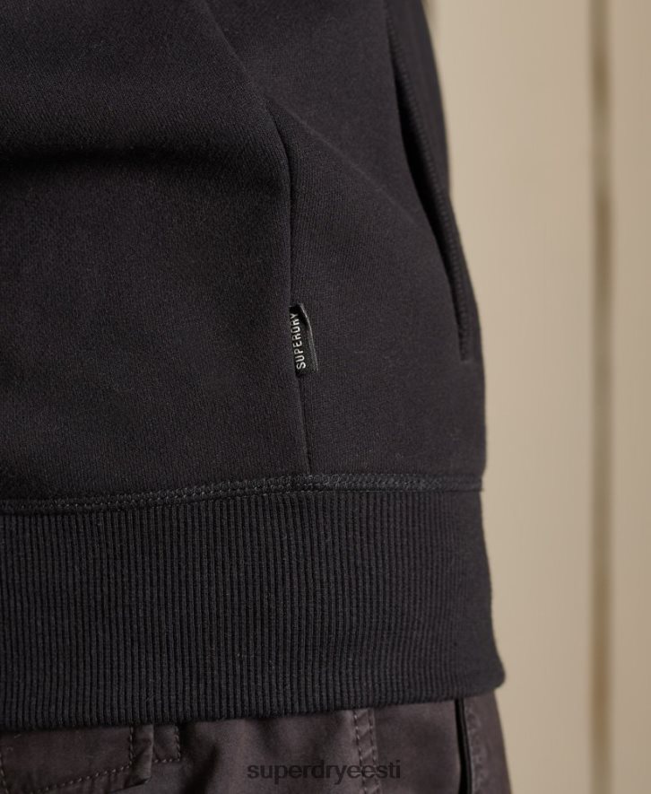 Superdry mehed orgaanilisest puuvillast vintage logoga tõmblukuga topp B2LT45211 Riietus must