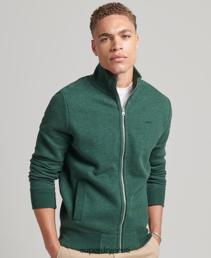 Superdry mehed orgaanilisest puuvillast vintage logoga tõmblukuga topp B2LT4842 Riietus roheline