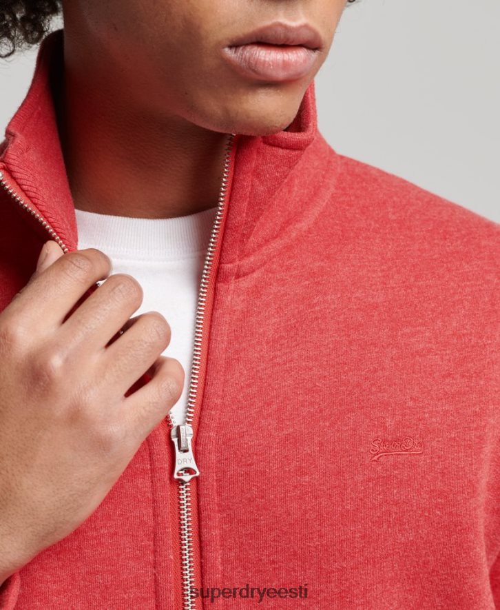 Superdry mehed orgaanilisest puuvillast vintage logoga tikitud dressipluus B2LT4810 Riietus punane