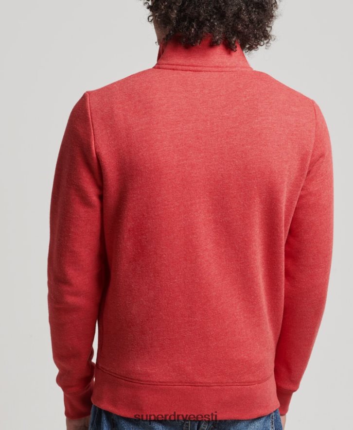 Superdry mehed orgaanilisest puuvillast vintage logoga tikitud dressipluus B2LT4810 Riietus punane