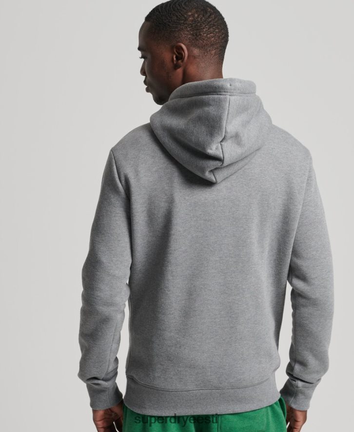 Superdry mehed orgaanilisest puuvillast vintage logoga tikitud kapuuts B2LT45104 Riietus hall