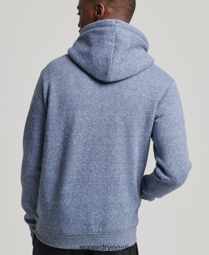 Superdry mehed orgaanilisest puuvillast vintage logoga tikitud kapuuts B2LT45106 Riietus sinine