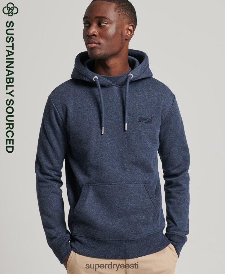 Superdry mehed orgaanilisest puuvillast vintage logoga tikitud kapuuts B2LT4713 Riietus merevägi