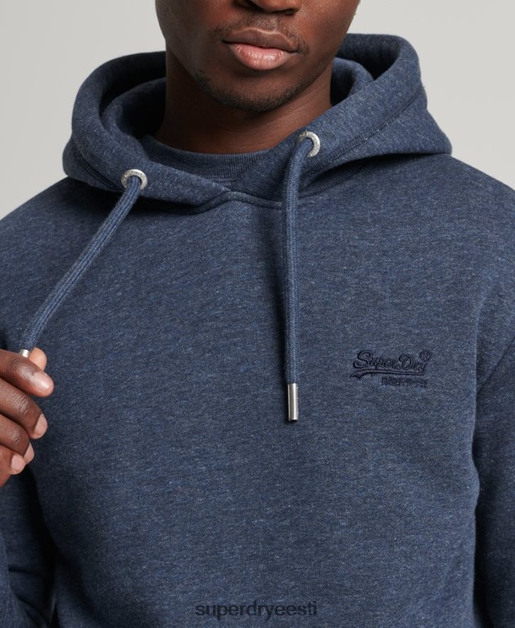 Superdry mehed orgaanilisest puuvillast vintage logoga tikitud kapuuts B2LT4713 Riietus merevägi