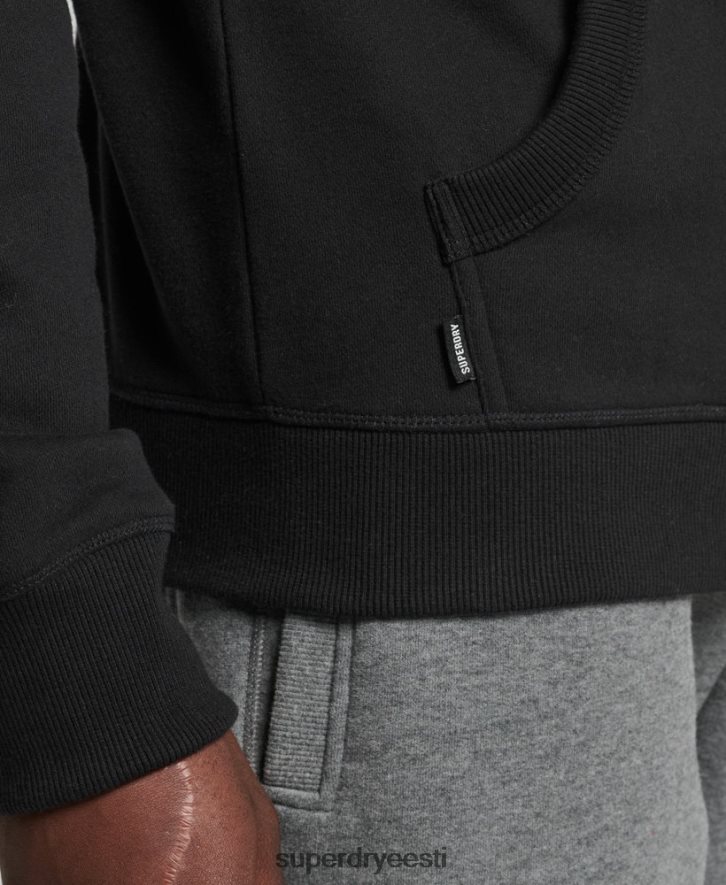 Superdry mehed orgaanilisest puuvillast vintage logoga tikitud kapuuts B2LT4716 Riietus must