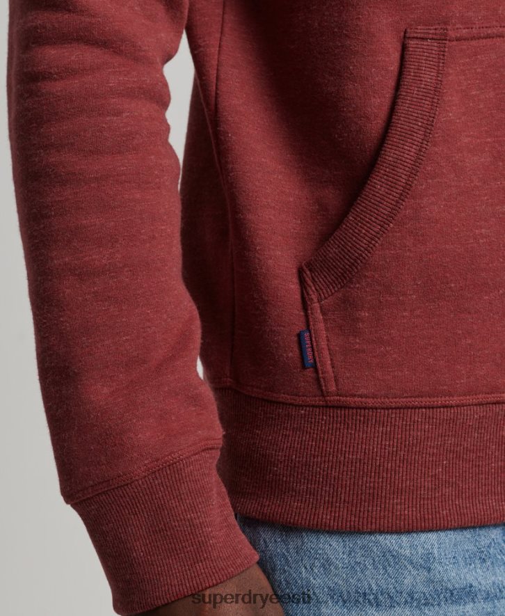Superdry mehed orgaanilisest puuvillast vintage logoga tikitud kapuuts B2LT4743 Riietus punane