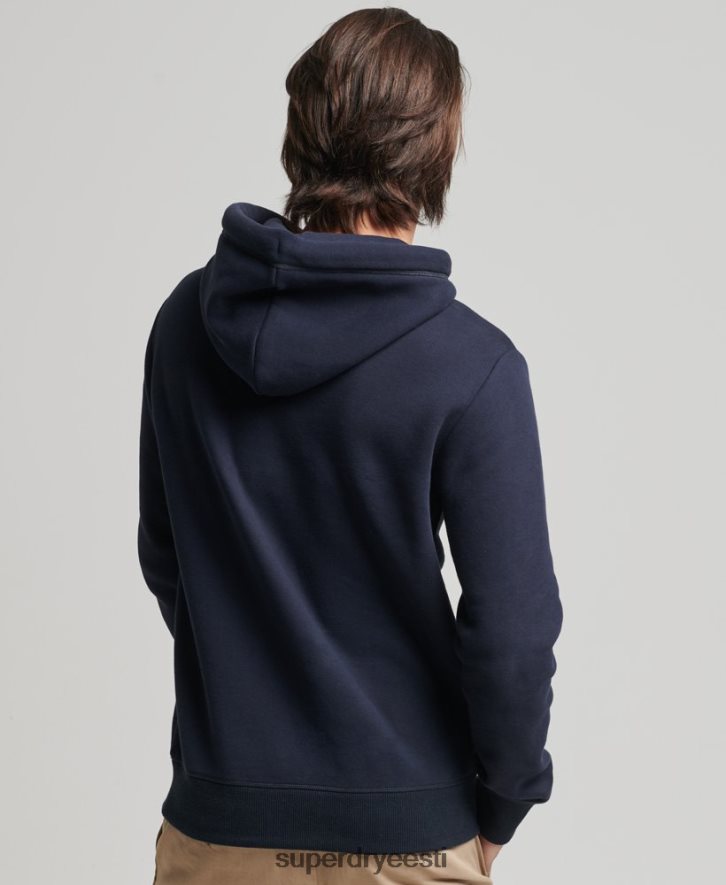 Superdry mehed orgaanilisest puuvillast vintage logoga tikitud kapuuts B2LT4856 Riietus merevägi
