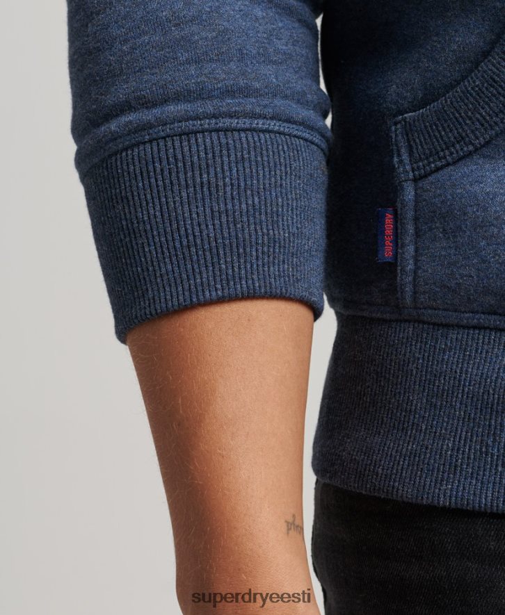 Superdry mehed orgaanilisest puuvillast vintage logoga tikitud lukuga kapuuts B2LT4480 Riietus merevägi