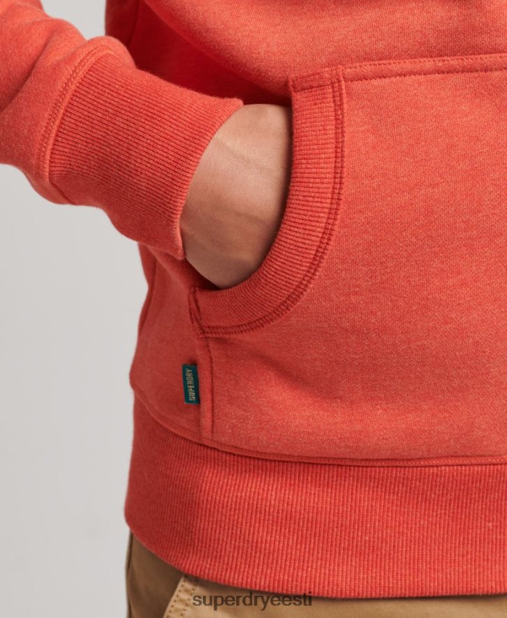 Superdry mehed orgaanilisest puuvillast vintage logoga tikitud lukuga kapuuts B2LT4512 Riietus oranž