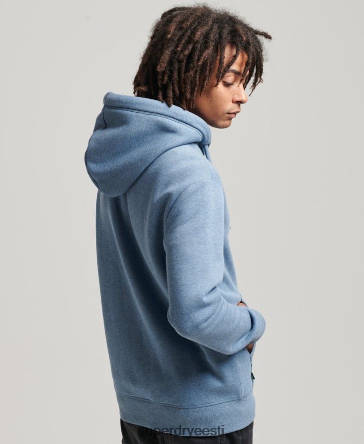 Superdry mehed orgaanilisest puuvillast vintage logoga tikitud lukuga kapuuts B2LT4704 Riietus helesinine