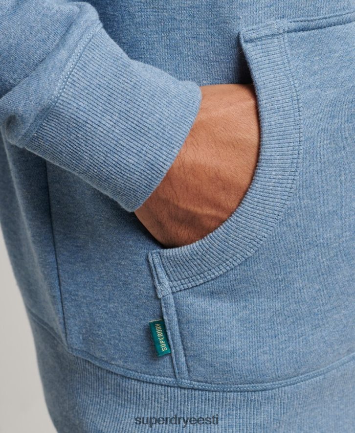 Superdry mehed orgaanilisest puuvillast vintage logoga tikitud lukuga kapuuts B2LT4704 Riietus helesinine