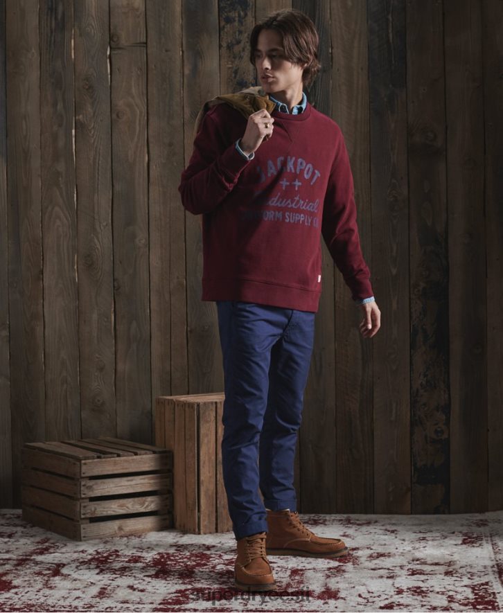 Superdry mehed piiratud väljalaskega kuiv graafiline dressipluus B2LT45236 Riietus punane