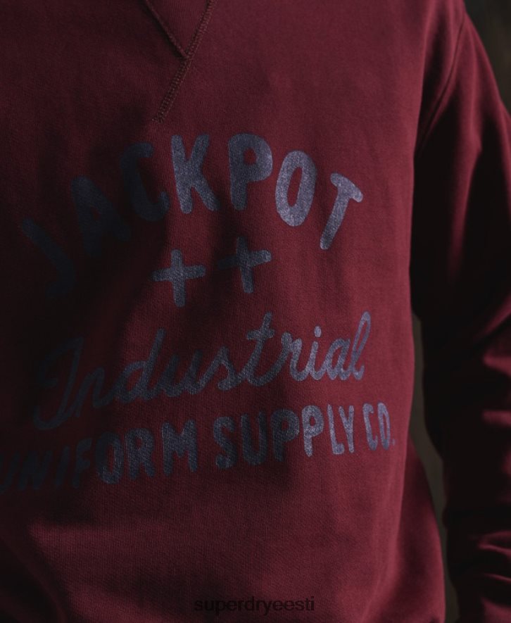 Superdry mehed piiratud väljalaskega kuiv graafiline dressipluus B2LT45236 Riietus punane